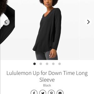 Lululemon Black up for a down time long sleeve size 4